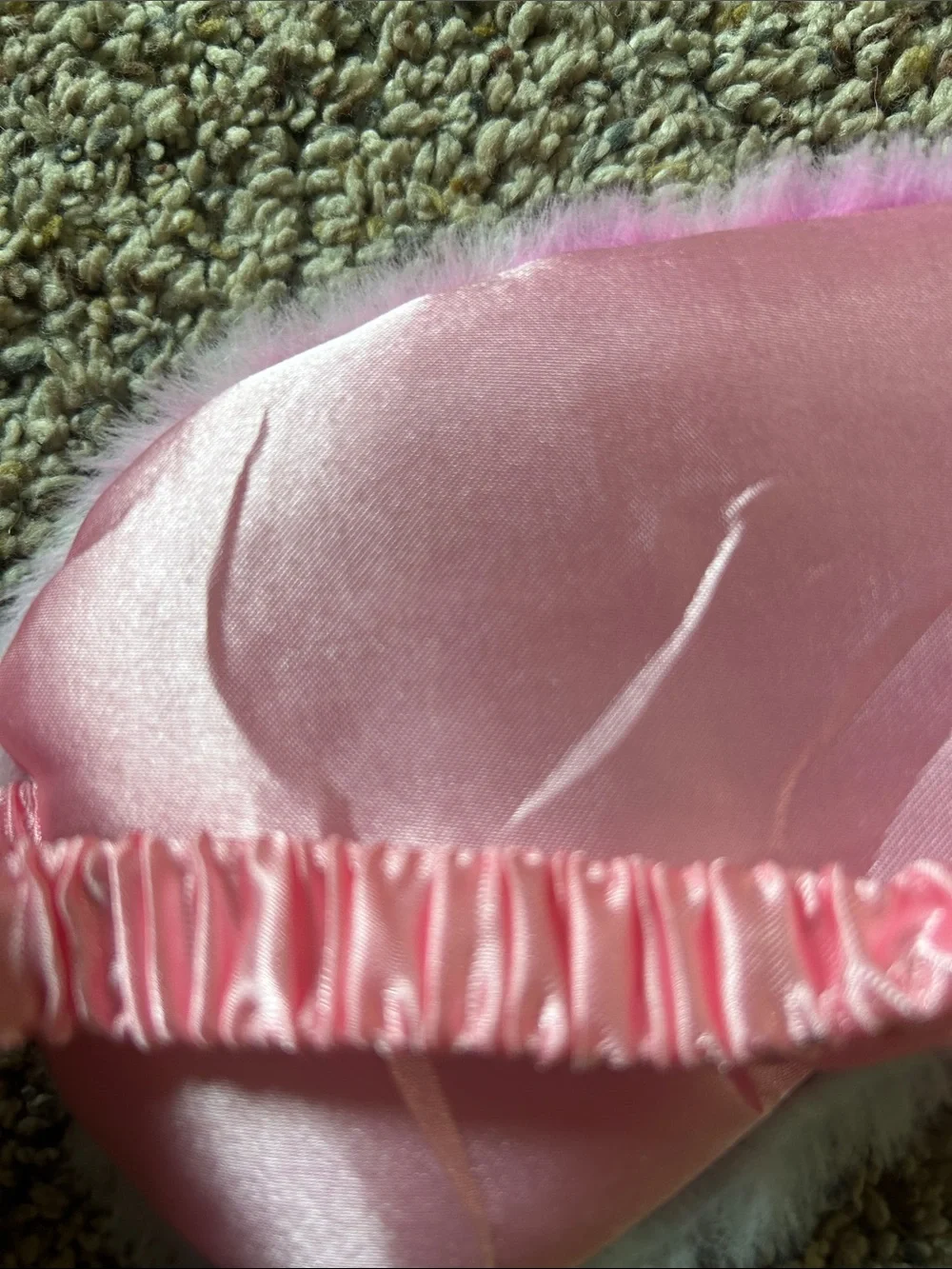 Target Pink & White Fuzzy Kids Sleep Mask - Plush Eye Cover